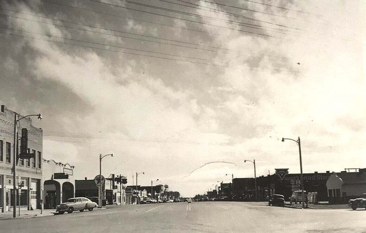 Main Street in Perryton Texas in 1955